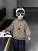 Suéter de Natal Retrô para Meninos, Estilo Novo de Outono e Inverno, Tricô Elegante de Gola Redonda para Crianças Pequenas, Durável e Antipilling