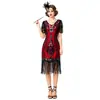 Vestido Retrô Gatsby Transfronteiriço dos Anos 1920 Europeu e Americano Tamanho Grande Vestido de Festa Cocktail Lantejoulas e Contas