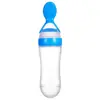 Cuchara de Arroz y Cereal para Biberón de Silicona, Cuchara Suave con Ventosa para Niños, Biberón Cuchara de Arroz y Cereal Tipo Exprimidor para Recién Nacidos, Grado Alimenticio y Resistente a Caídas
