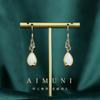 Pendientes antiguos estilo antiguo de gota de agua imitación jade chapados en oro, pendientes de mariposa doble volando estilo nacional de cloisonné para mujer, pequeños, combinan con todo