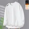 Nova Camiseta de Manga Longa com Gola Redonda Outono/Inverno 2025, Moletom Espesso Versátil da Moda com Forro de Lã, Camiseta Básica de Moda Masculina