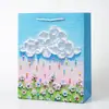 Bolsa de Regalo de Pintura al Óleo Creativa, Bolso Tote Artístico de Nuevo Estilo, Exquisito Empaque de Ramo para Vacaciones y Cumpleaños, Bolsa de Papel para Regalo
