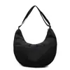 Bolso Simple Repelente al Agua Estilo Japonés Bolso Dumpling Media Luna Cruzado Coreano Retro Ligero Suave Cera Gran Capacidad Bolso para Mujer