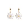 925 prata agulha fresca margarida flor óleo doce brincos orelha clip ins temperamento senhoras all-match brincos de diamante