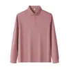 [Contiene Seda de Morera] Camiseta de Manga Larga con Cuello Polo para Hombre 240g Top Casual Otoño Nuevo Antiarrugas Polo Personalizado