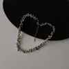 Collar de Metal con Bolas y Perlas de Cristal Dulce y Fresco para Mujer, Exagerado Lujo Ligero, Estilo Fresco, Cadena Corta para el Cuello, Cadena para la Clavícula