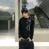 Colección de otoño transfronteriza nueva: Camiseta de manga larga con estampado moteado estilo americano para calle, unisex, moderna, top casual holgado