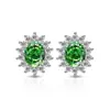 Pendientes de Tachuela de Girasol con Piedras Preciosas de Colores Más Vendidos en Tiktok con Joyería de Diamante de Alto Carbono Súper Brillante para Transmisión en Vivo Dropshipping
