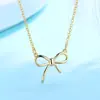 Nuevo Collar de Lazo Japonés y Coreano de Gama Alta Cadena Lisa Colgante de Temperamento Simple para Mujer Moda Cadena para Clavícula Joyería al por Mayor