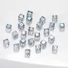 Contas Quadradas de Cristal Multifacetadas de Alta Transparência 4/6/8mm Contas Soltas Contas de Vidro Iridescente Contas de Cubo de Açúcar de Vidro Materiais para DIY
