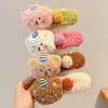 Pinza para el pelo de oso de peluche tipo pudín para niños, pinza de pico de pato de otoño e invierno para niñas, pinza para el flequillo lateral, accesorio para el pelo para la parte trasera de la cabeza para niñas