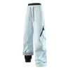 Pantalones de exterior tres en uno con forro polar y de plumón para hombre y mujer, cortavientos, impermeables, cálidos pantalones de plumón de invierno para montañismo y esquí