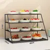 Prateleira Multifuncional para Preparo de Alimentos na Cozinha, Prato Lateral e Prateleira de Armazenamento de Louça, Artefato de Múltiplas Camadas, Prateleira Doméstica para Vegetais na Bancada