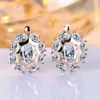 Venta Caliente Transfronteriza Hebilla de Oreja de Color Zirconia Forma de Huevo Poligonal Moda Personalidad Versátil Elegante para Viajes Pendientes Explosivos