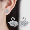 Pendientes de Cisne para Mujer Pendientes Elegantes de Circonita Elegantes de Corea del Sur Pendientes Estilo Coreano