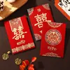 Envelopes vermelhos de casamento, mini envelopes vermelhos para a recepção do noivo, envelopes criativos com o caractere "feliz" para recém-casados, pequenos envelopes para presentes de casamento, lembrancinhas de 100 yuans