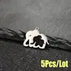 5 Peças/Pacote Transfronteiriço Novo Simples Pingente Elefante Mãe Bebê Aço Inoxidável Animal Pequeno Fofo Acessórios DIY