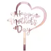 Estilo Ins transfronterizo Inglés Feliz Día de la Madre tarjeta para insertar en pastel Feliz Día de la Madre decoración de pastel acrílica inserción