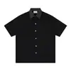 Camisa masculina xadrez retalhada falsa de duas peças, manga curta, estilo high street moderno, solta, casual, com dupla abotoadura e colarinho dobrável para o verão