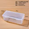Caja de almacenamiento de frijoles, caja de almacenamiento rectangular larga para escritorio, caja de almacenamiento de frijoles transparente de gran capacidad DIY con tapa
