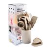 Conjunto de Utensílios de Cozinha de Silicone, Espátula para Panela de Arroz, Concha de Sopa, Conjunto Completo para Uso Doméstico, Espátula de Cozinha, Colher de Arroz para Panela Antiaderente, Assar