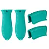 Conjunto de Capas de Cabo Antiderrapantes e Isolantes Térmicos, Conjunto Anti-Queimaduras, Capa Clipe para Cabo de Panela, Silicone Espessado de Fábrica