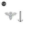 F136 Titânio 1.2/1.0mm Espessura Asas de Morcego Piercing Delicado Zircônia Folha Brincos Leque Brincos Prego de Orelha