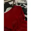 Liquidación 160 Lana de Alpaca Ultra Fina de Angora Color Teñido Redondo Cuello Oversized Suéter de Punto