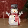 Decoraciones de Muñeco de Nieve Navideño, Adornos que Mejoran la Atmósfera, Escena de Reno Blanco de Peluche Brillante para Nochebuena, Exhibiciones de Ventana