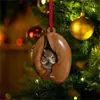 Decoraciones Navideñas de Mapache Castaño Transfronterizas Adornos para Árbol de Navidad Adornos Pequeños Acrílicos Impresos Planos 2D