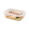 Pote de Vidro para Almoço Micro-ondas, Marmita Retangular Bento Box, Recipiente para Almoço Específico para Geladeira, Tigela de Conservação de Grande Capacidade