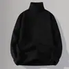Suéter de cuello alto para hombre, Otoño e Invierno, Marca de moda, Suéter de color liso, Suéter básico, Ropa interior gruesa y cálida para hombre