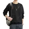 Sudadera para Hombre Primavera Nueva Moda Estampado de Letras Holgada Cómoda Camisa Base Talla Grande Moda Top Deportivo