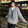 Suéter de Punto Trenzado a Cuadros Patchwork Estilo Academia Japonesa para Hombres y Mujeres Suéter de Manga Larga Estilo Perezoso Caído
