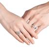 Anel de casal com cruz e coroa em prata de lei s925, anel aberto da moda para homens e mulheres, transfronteiriço para anel de casamento, atacado