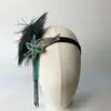 Faixa de Cabeça de Penas Pretas Estilo Gatsby Anos 1920 Para Noiva Performance de Palco Festa de Coquetel Acessórios de Cabelo Foto de Casamento Performance de Palco