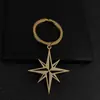Diseño Personalizado Geométrico Europeo y Americano Colgante de Estrella de Ocho Puntas Llavero Conjunto Colgante Versátil para Ropa Accesorios