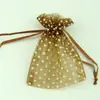 Bolsita de organza blanca con puntos 7.5*10cm bolsa de gasa empaque para cosméticos joyería bolsa para dulces bolsa pequeña de gasa para regalo