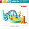 Intex Flamingo Arcoíris Piscina Familiar Fuente de Agua con Tobogán Piscina de Chapoteo de Dibujos Animados Piscina Inflable de Bolas Oceánicas