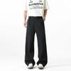 Calça de Dosagem da Marca Tendência NASA Masculina Primavera e Verão Preta Solta Design Avançado Calças Casuais Calças Retas Justas
