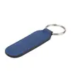 Llavero rectangular de piel sintética con láser, llavero en blanco de doble cara para cinturón, llavero redondo de piel, llavero para imprimir DIY