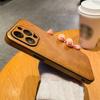 Funda de Teléfono de Cuero Retro de Negocios Adecuada para iPhone 17 16Pro Agujero Redondo Sin Etiqueta Cuero 13/12 Creativa Anti-Caída