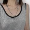 Yizhao Dupla camada empilhada novo estilo xadrez xadrez amor colar feminino ins hip-hop nicho design sentido avançado clavícula cadeia