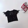 Blusas de Verão Doces e Simples de Design Niche com uma Vibe Doce, Efeito de Afinar a Cintura e Emagrecimento, Estilo Gentil e Atmosférico, Camisetas de Manga Curta