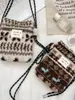 511132 Nova Bolsa Transversal de Pelúcia Retrô, Bolsa de Ombro para Passeio de Outono e Inverno, Bolsa Portátil para Celular, Bolsa para Armazenamento Diversos