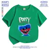 Camiseta de Manga Corta Estilo Nuevo para Niños y Niñas, Poppy Playtime, Holgada de Media Manga Moda Estudiante