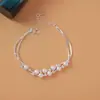 Pulseira de Prata Estudantil que Preserva a Cor para Mulheres, Pulseira Simples, Joias Estilo Coreano de Estrela e Borboleta, Fabricante de Presentes da Moda, Comércio Exterior