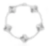 Pulsera de Acero de Titanio con Trébol de Cuatro Hojas de Nácar por Ambos Lados para Mujer para Usar en la Ducha y Asistencia Diaria Joyería de Mano de Trébol Dulce