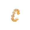 Anillo para Mujer, Lujo Ligero, Gama Alta, Nicho, No se Desvanece, Apertura de Trébol de Cuatro Hojas, Anillo Liso Ajustable, Joyería de Mano Exagerada al por Mayor