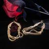 Estilo Pequeño Fragante 24K Chapado en Cobre Oro Real Europeo y Americano Ins Pequeña Celebridad de Internet Elegante Simple Versátil Sexy Marcar Borla Oreja
